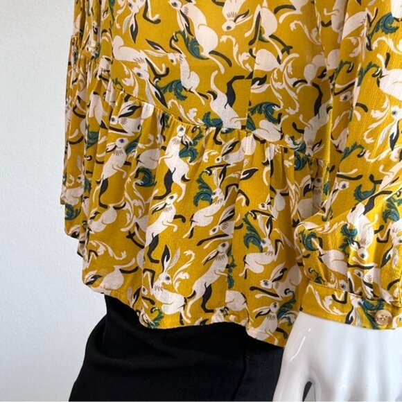 Maeve Anthropologie Janie Hare Flouncy Blouse - Picture 10 of 14